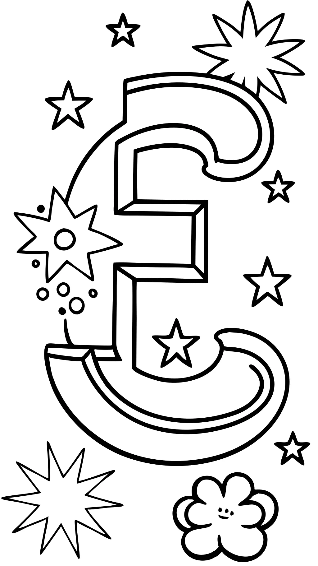 letter e coloring page